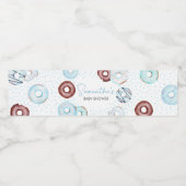 Blue Donuts and Diapers Baby shower Waterfles Etiket (Enkel label)