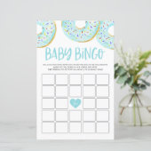 Blue Donuts Baby shower Bingo Game Kaart (Staand voorkant)