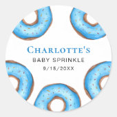 Blue Donuts Baby Sprinkle Ronde Sticker (Voorkant)