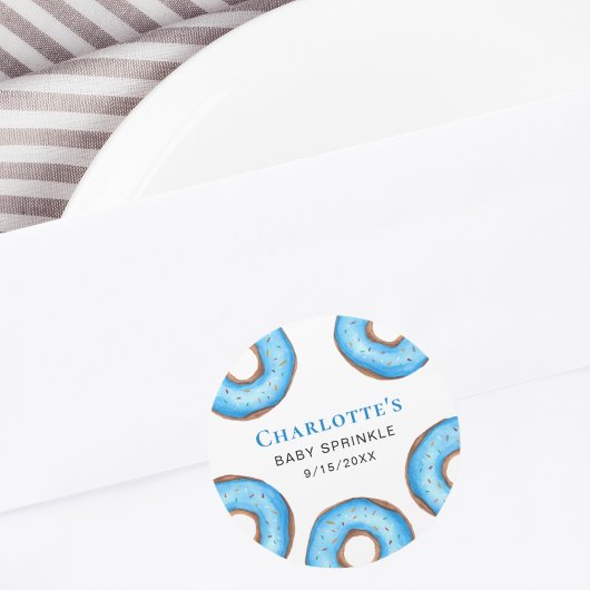 Blue Donuts Baby Sprinkle Ronde Sticker