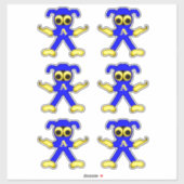 Blue Doodle Man Cute Cartoon Super Hero Sticker (Vel)