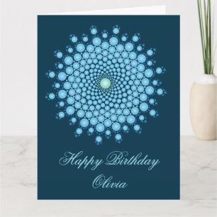 Blue Dot Mandala Bonne carte d'anniversaire