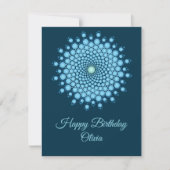 Blue Dot Mandala Happy Birthday Kaart (Voorkant)