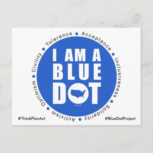 Blue Dot Project USA Briefkaart (Voorkant)