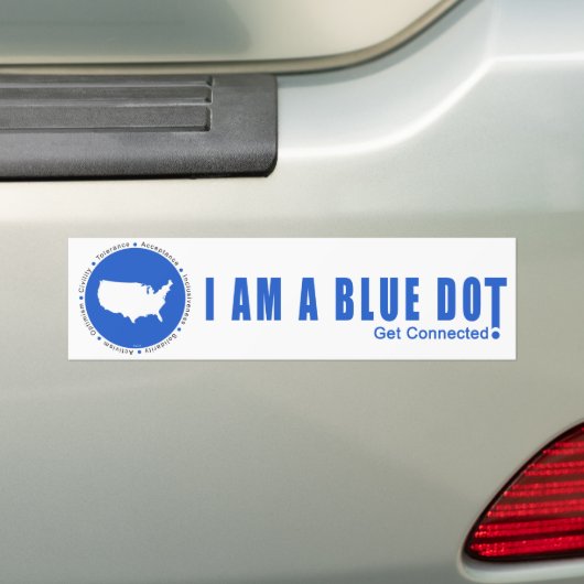Blue Dot U.S.A. Bumpersticker (Op auto)