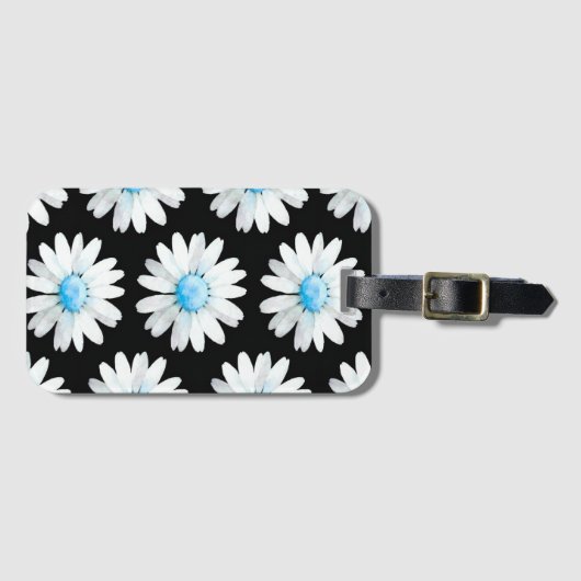 Blue Dotted Daisy's Bagagelabel (Voorkant (horizontaal))