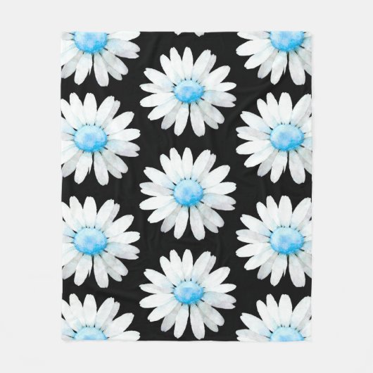 Blue Dotted Daisy's Fleece Deken (Voorkant)
