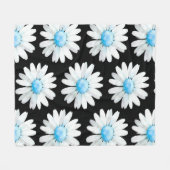 Blue Dotted Daisy's Fleece Deken (Voorkant (Horizontaal))