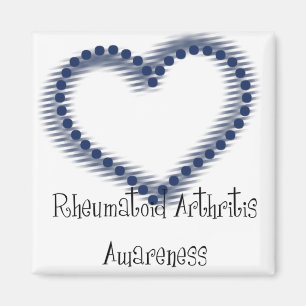 Blue Dotted Heart Rheumatoid Artritis Bewustheid Magneet