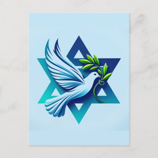 Blue Dove en Star of David Peace Briefkaart (Voorkant)