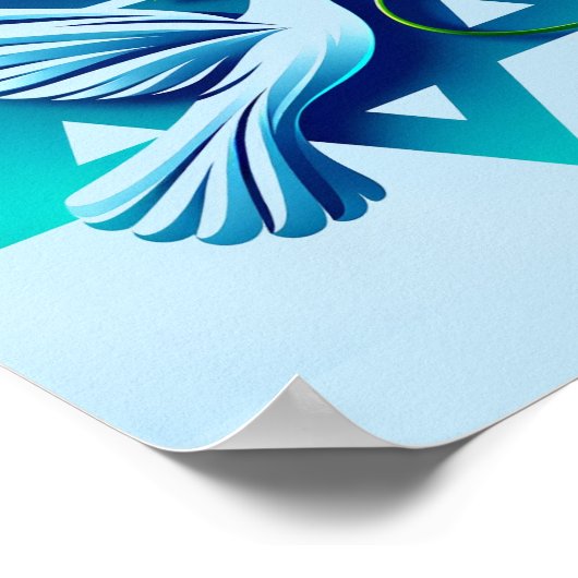 Blue Dove en Star of David Peace Poster (Hoek)