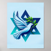 Blue Dove en Star of David Peace Poster (Voorkant)