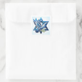 Blue Dove en Star of David Peace Vierkante Sticker (Tas)