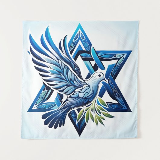 Blue Dove en Star of David Peace Wandkleed (Voorkant)