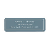 Blue Dove Simple Moderne Return Address Label (Voorkant)