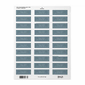 Blue Dove Simple Moderne Return Address Label (Full Sheet)