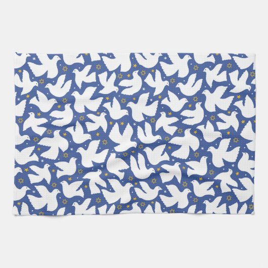 Blue Dove Star de David Hanoukka Serviette de cuis (Horizontal)