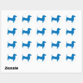 Blue Doxie, Dachshund Ronde Sticker (Vel)