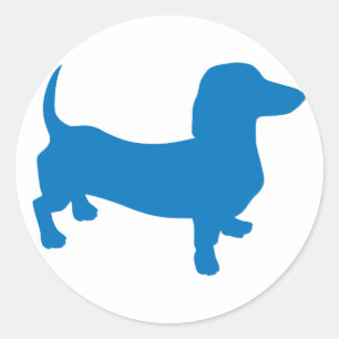 Blue Doxie, Dachshund Ronde Sticker