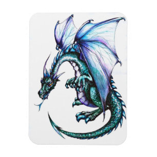 Blue Dragon 3"x4" Photo Magnet Magneet