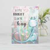 ** Blue Dragon Baby Boy Baby shower Uitnodiging (Staand voorkant)