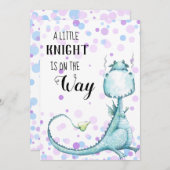 ** Blue Dragon Baby Boy Stippen Douche Uitnodiging (Voorkant / Achterkant)