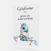 Blue Dragon Baby shower Dank u Acryl Bord (Hoek)