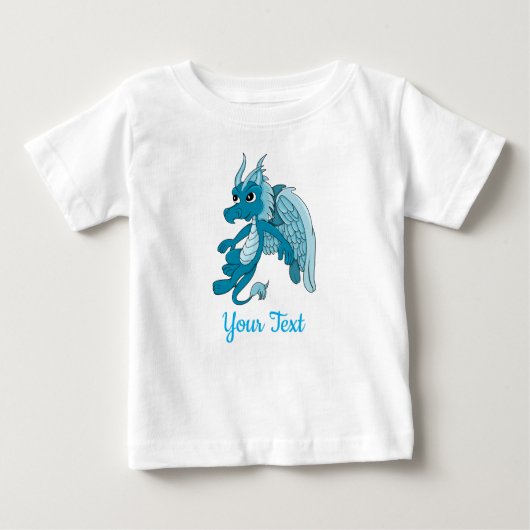 Blue Dragon Cartoon Baby T-Shirt (Devant)