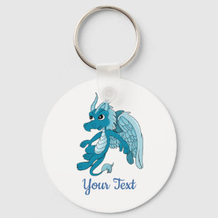 Blue Dragon Cartoon Sleutelhanger