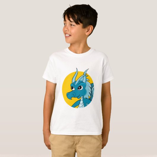 Blue dragon cartoon T-Shirt (Voorkant volledig)