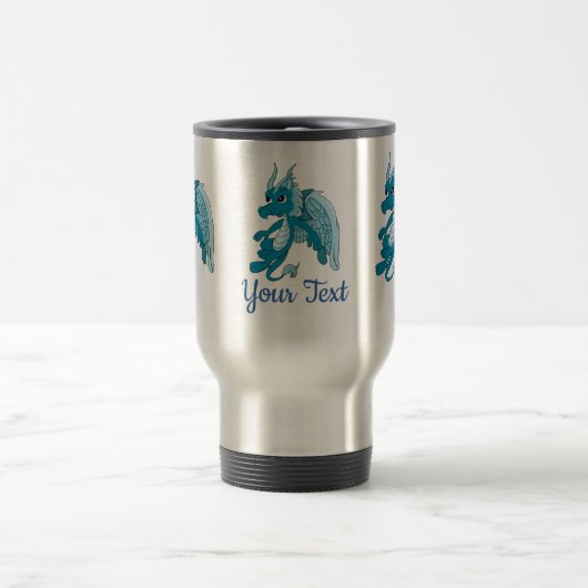 Blue Dragon Cartoon Travel Mug Reisbeker (Center)