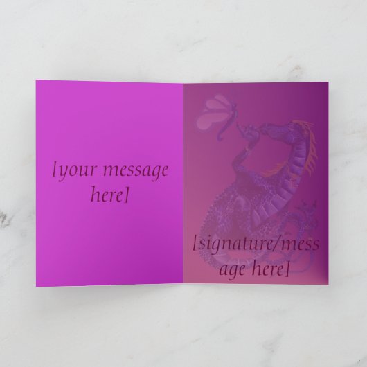 Blue Dragon en Butterfly Kaart (Binnen)