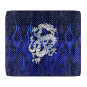 Blue Dragon in Chrome Carbon racing vlammen Snijplank