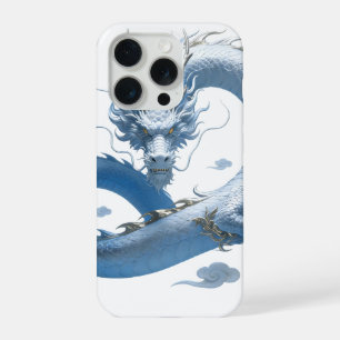 Blue Dragon Kunst   Mythische Fantasie Esthetiek   iPhone 15 Pro Hoesje
