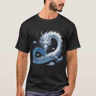 Blue Dragon Kunst Mythische Fantasie Esthetiek T-shirt