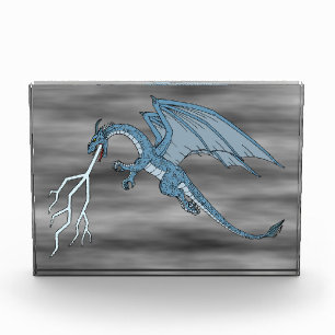 Blue Dragon Spitting Lightning Fotoblokken