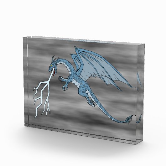 Blue Dragon Spitting Lightning Fotoblokken (Rechts)