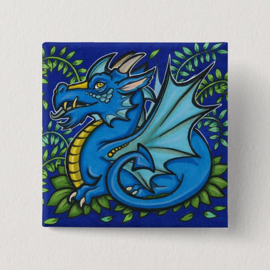 Blue Dragon Square Vierkante Button 5,1 Cm (Voorkant)