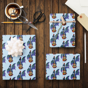 Blue Dragon Sunburst gitaarmuziek Inpakpapier Vel