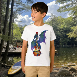 Blue Dragon Sunburst gitaarmuziek T-shirt
