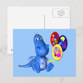 Blue Dragon tenant des ballons jolie carte postale (Devant / Derrière)