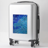 Blue dragon vinyl sticker van Renee Lavoie (Koffer)