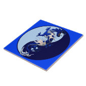 Blue Dragon Yin Yang tegels Tegeltje (Zijkant)