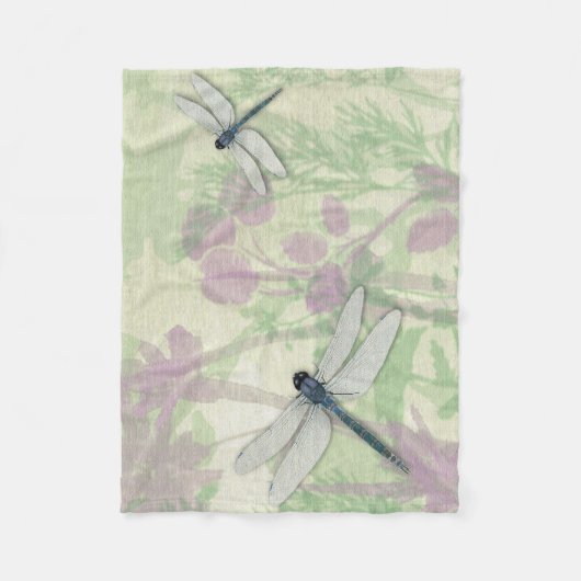 Blue Dragonflies Fleece Blanket Deken (Voorkant)