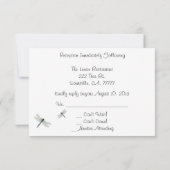 Blue Dragonflies Weddenschappen Reception RSVP Kaart (Achterkant)