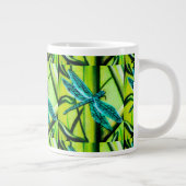 Blue Dragonfly Abstracte koffiebeker Jumbo Mok (Rechts)