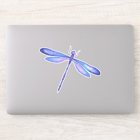 Blue Dragonfly Custom - Cut Vinyl Sticker (Computer)