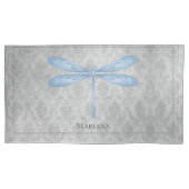 Blue Dragonfly Damask Kussensloop (Voorkant)