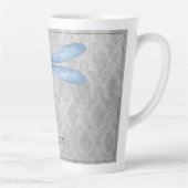 Blue Dragonfly Damask Latte Mok (Rechts)