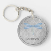 Blue Dragonfly Damask Sleutelhanger (Voorkant)